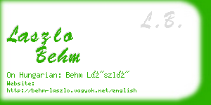 laszlo behm business card